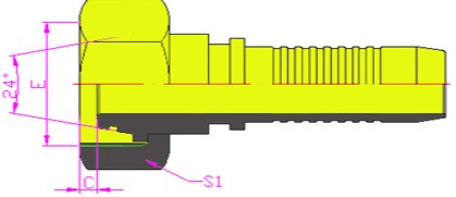 20512 T公制外螺纹24锥带O形圈重系列O RING METRIC FEMALE 24 CONE H T 北京步拓科贸有限公司